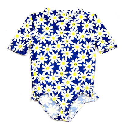 Carters Girls Daisy Floral Swimsuit 3T Used, front
