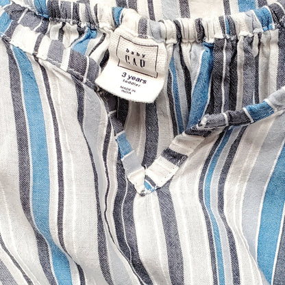 Baby Gap Girls Blue Striped Tunic Top 3T Used, close-up