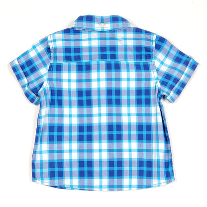 Baby Gap Boys Blue White Plaid Shirt 12M Used, back