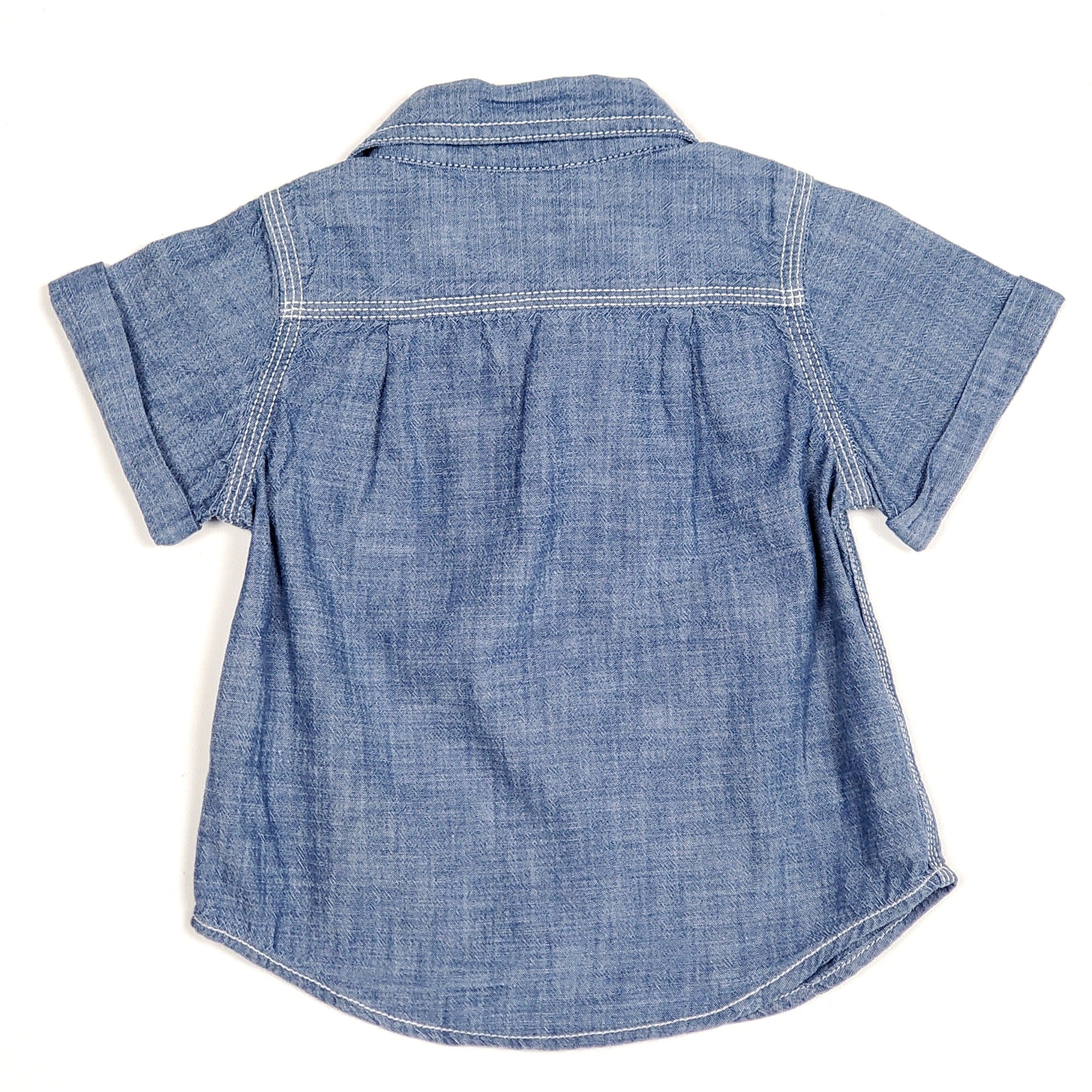 Baby Infant Boys Casual Short Sleeve Button Denim Shirt - Temu