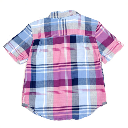 Baby Gap Boys Pink Blue Plaid Shirt 2T Used, back