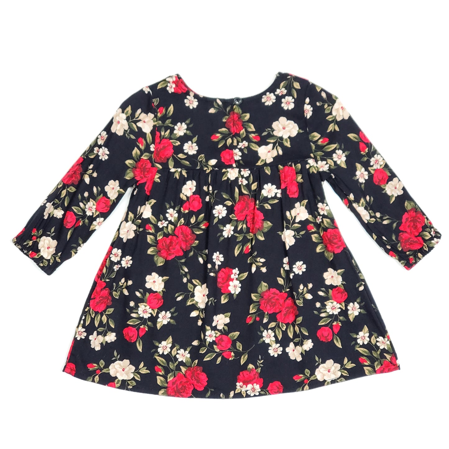 Old Navy Girls Black Red Floral Dress 6M Used View 2
