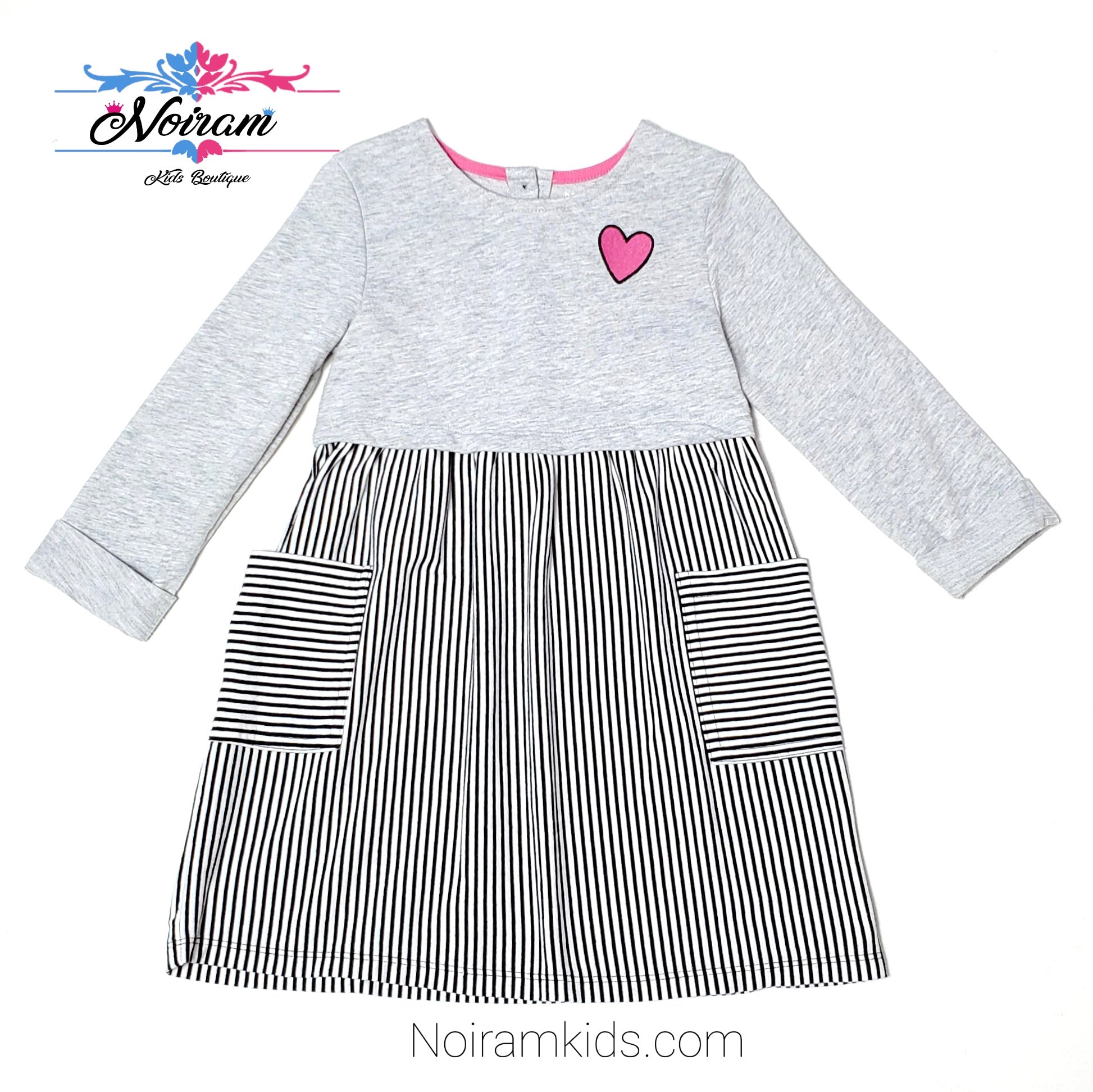 Healthtex Grey Striped Girls Sweater Dress 5T Used View 1