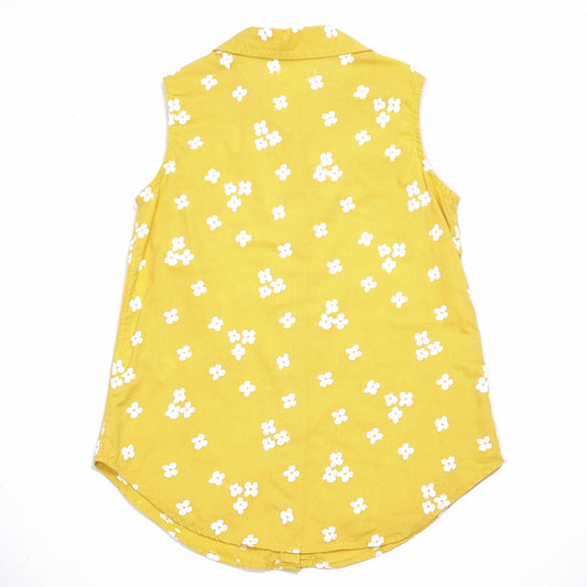 Cat Jack Yellow Floral Girls Top Size 6 Used View 2