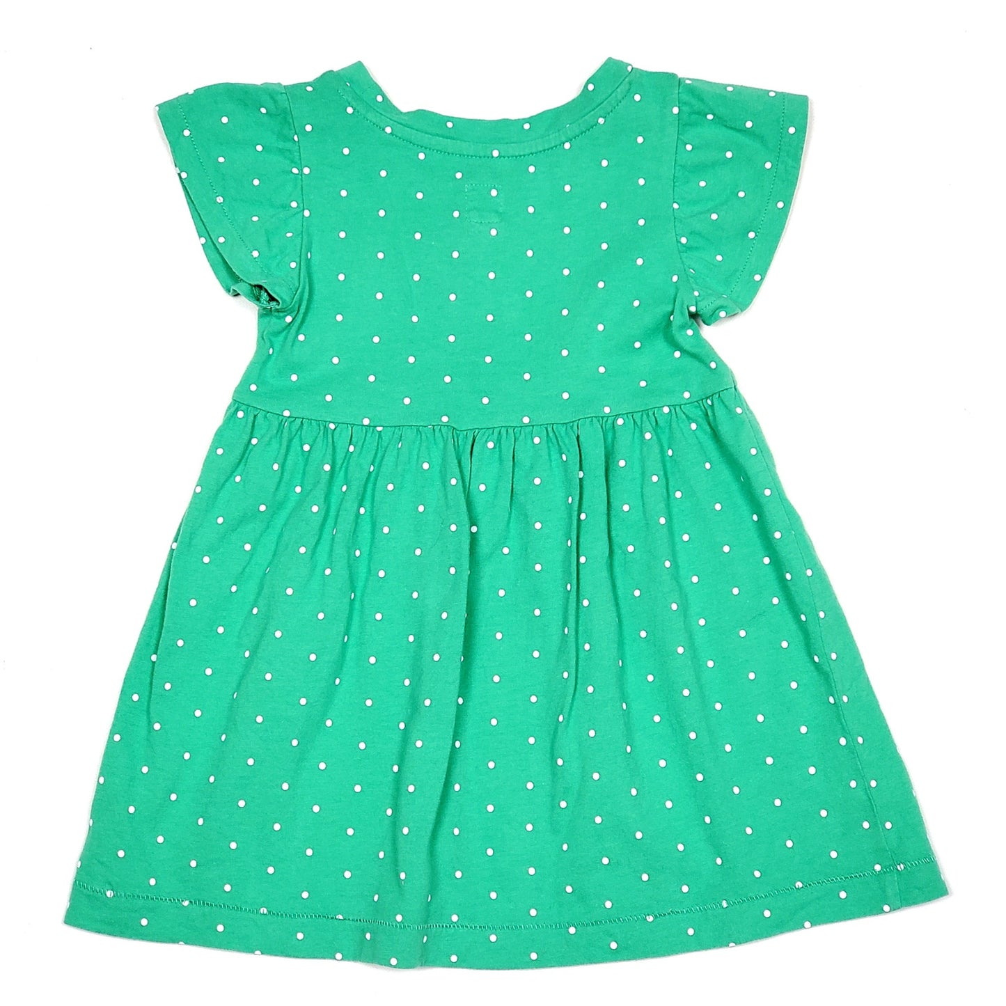 Baby Gap Girls Green White Polka Dot Dress 2T Used, back