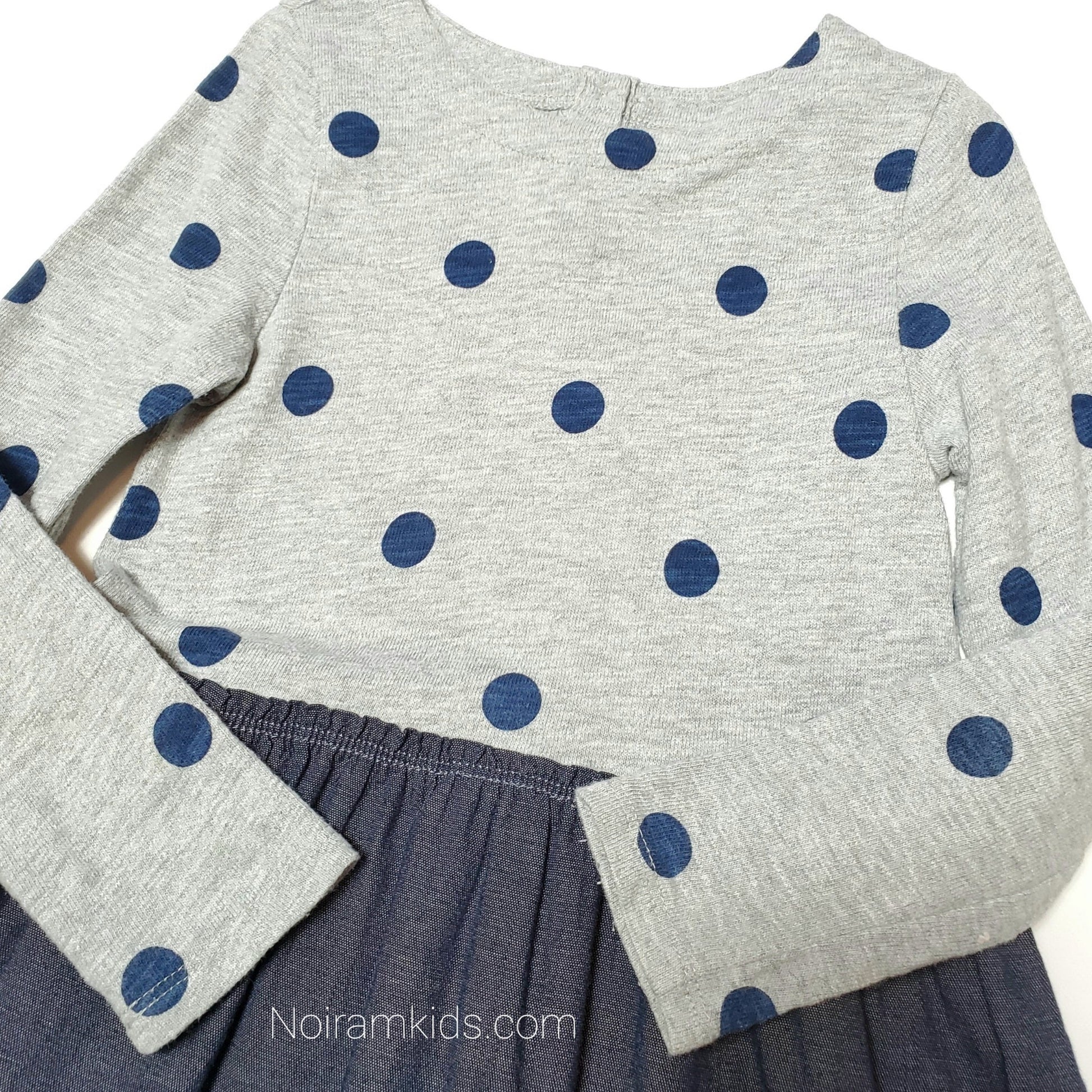 Gap Grey Polka Dot Girls Dress Size 5 Used View 2