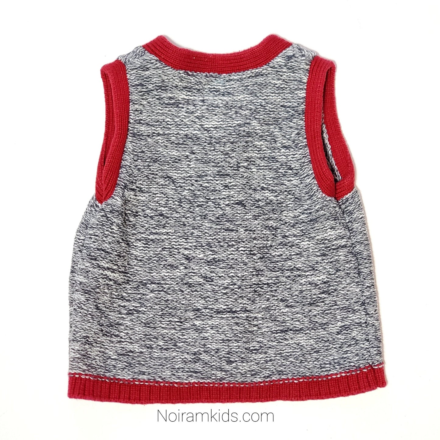 Gap Red Grey Boys Sweater Vest Used View 2