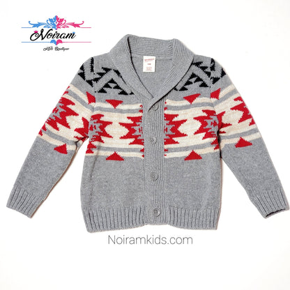 Arizona Boys Grey Shawl Collar Sweater 24M Used, front