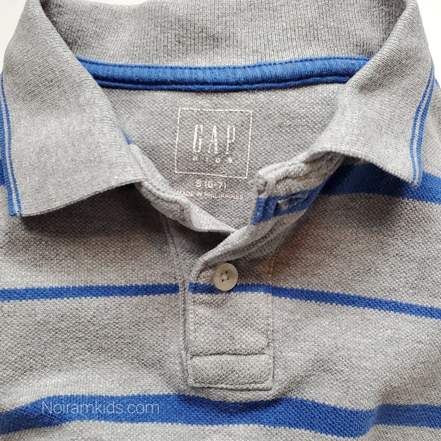 Gap Grey Striped Boys Polo Shirt Size 6 Used View 3
