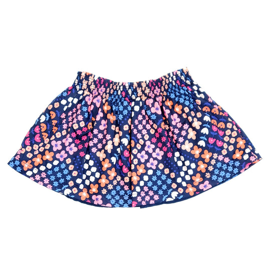 Gymboree Girls Blue Floral Print Skirt 2T Used View 2