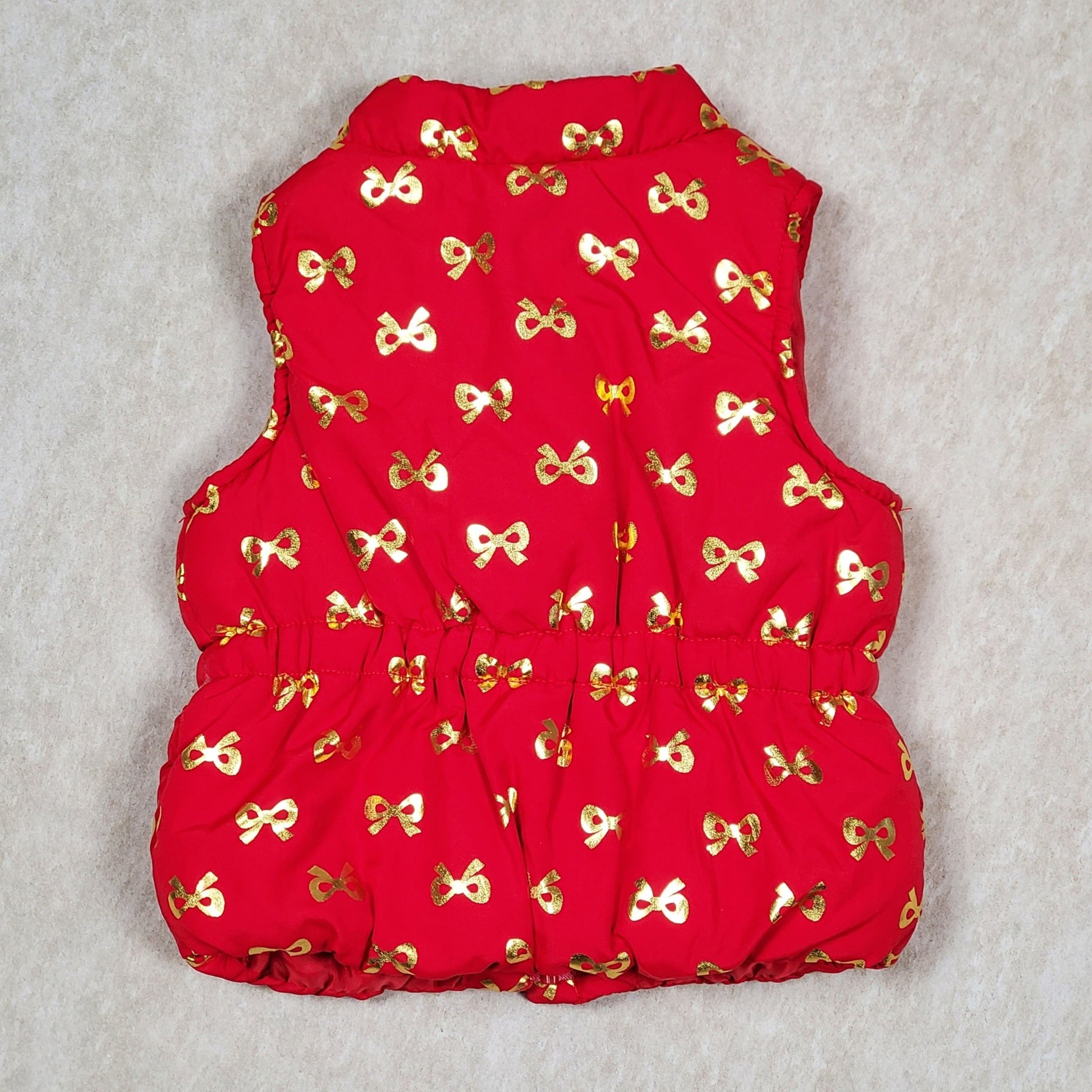 Healthtex Girls Red Bow Print Puffer Vest 6M Used View 3