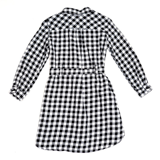 HM Black Girls  White Buffalo Plaid Dress Used View 2