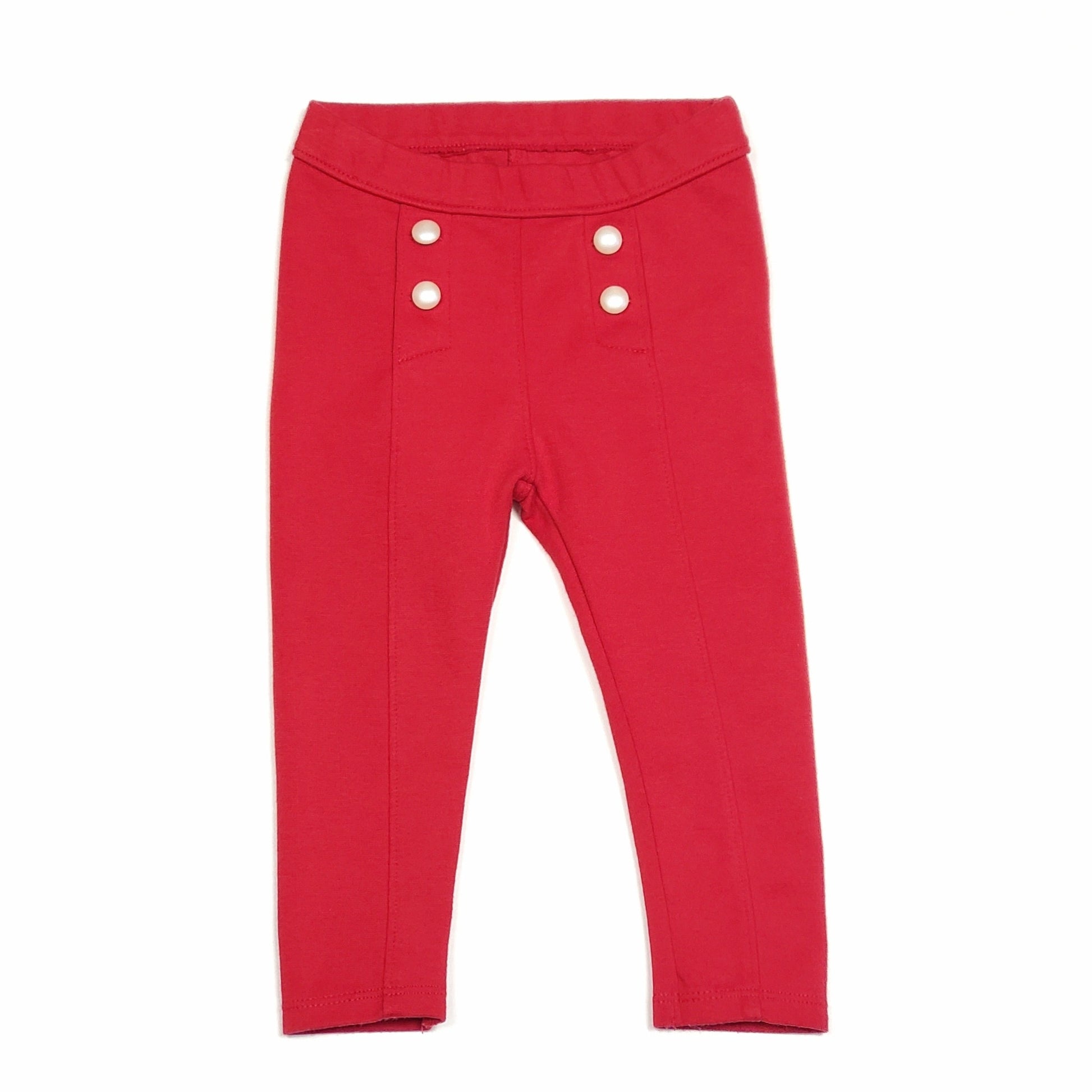 Janie and Jack Red Girls Ponte Pants 12M Used View 1