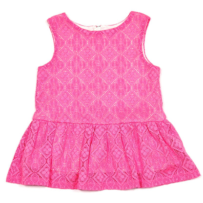 Genuine Kids Oshkosh Girls Lace Pink Top 5T Used View 1