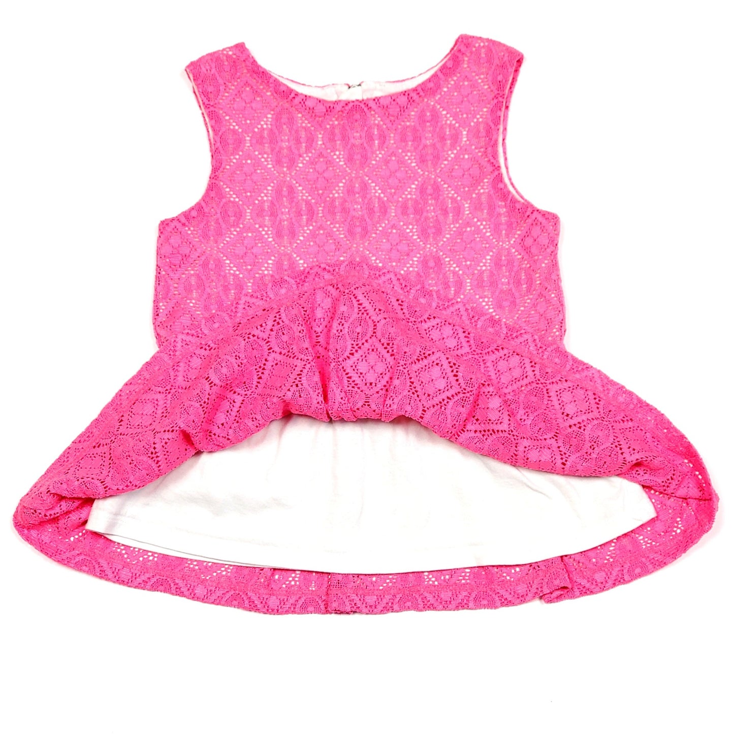 Genuine Kids Oshkosh Girls Lace Pink Top 5T Used View 2