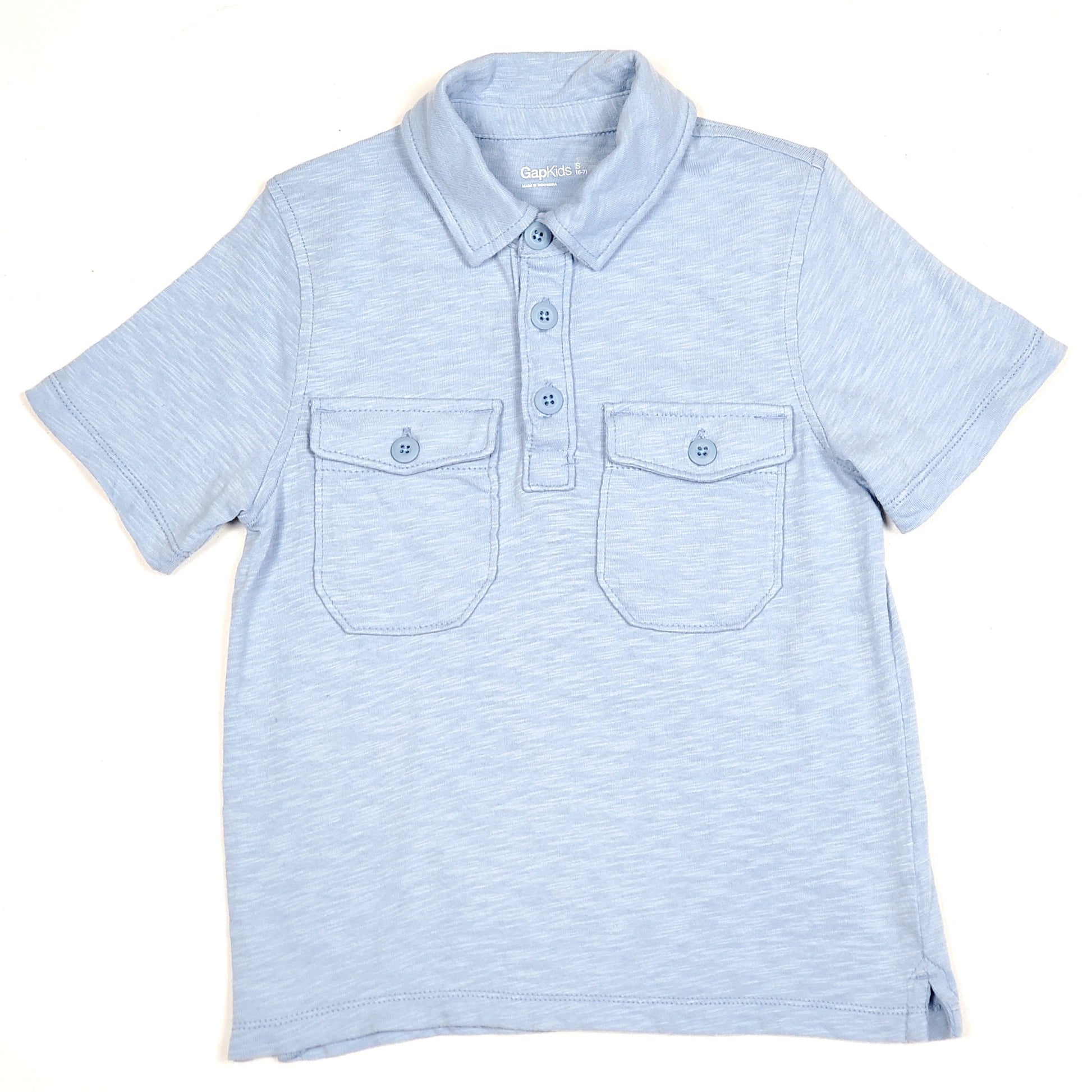 Gap Boys Light Blue Polo Shirt Size 6 Used View 1
