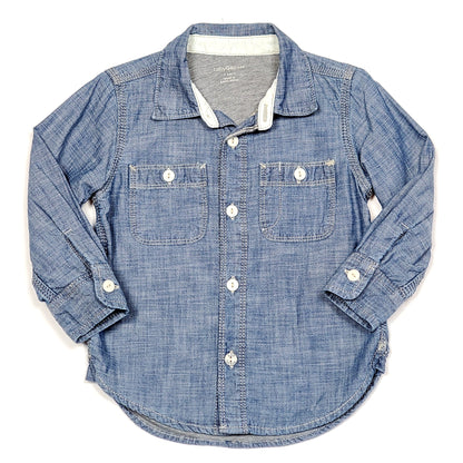 Baby Gap Line Chambray Boys Shirt Size 2 Used View 1