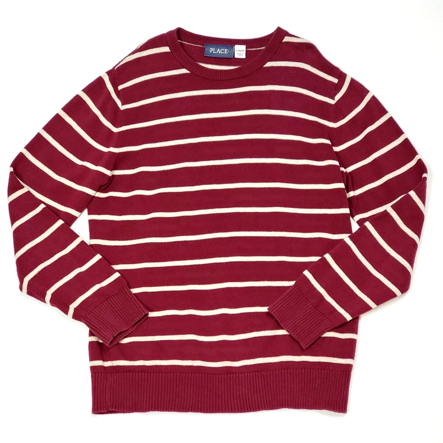 Childrens Place Maroon Striped Boys Sweater 10 Used View 1