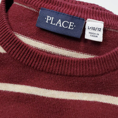 Childrens Place Maroon Striped Boys Sweater 10 Used View 3