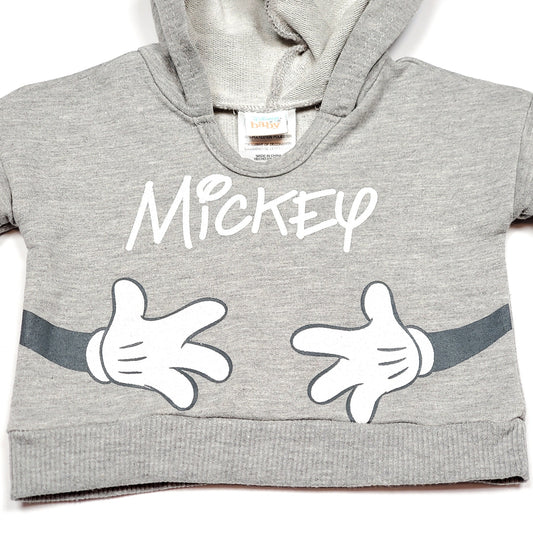 Disney Baby Grey Mickey Mouse Hands Hoodie Newborn Used View 2