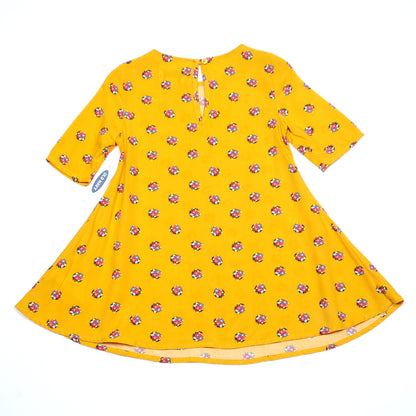 Old Navy Girls Mustard Yellow Floral Dress 2T NWT View 2