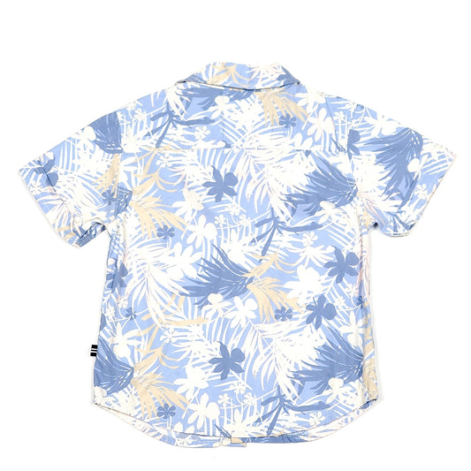Nautica Boys Blue White Floral Shirt 24M Used View 2