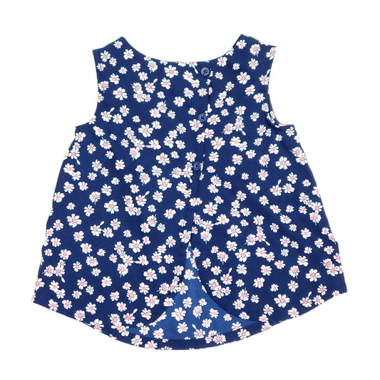 Old Navy Girls Navy Blue Floral Top 4T Used View 2