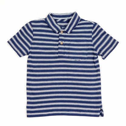 Baby Gap Boys Navy Blue Striped Polo Shirt 2T Used, front