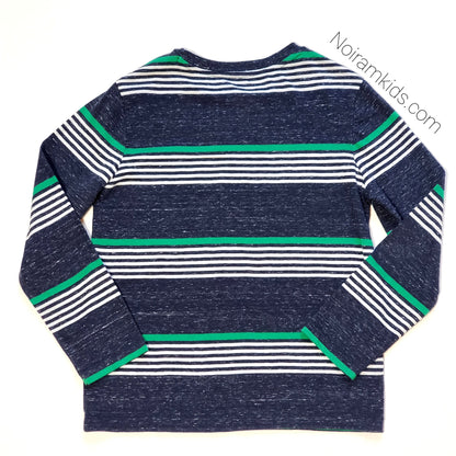 Old Navy Boys Blue Green Striped Shirt Used View 2