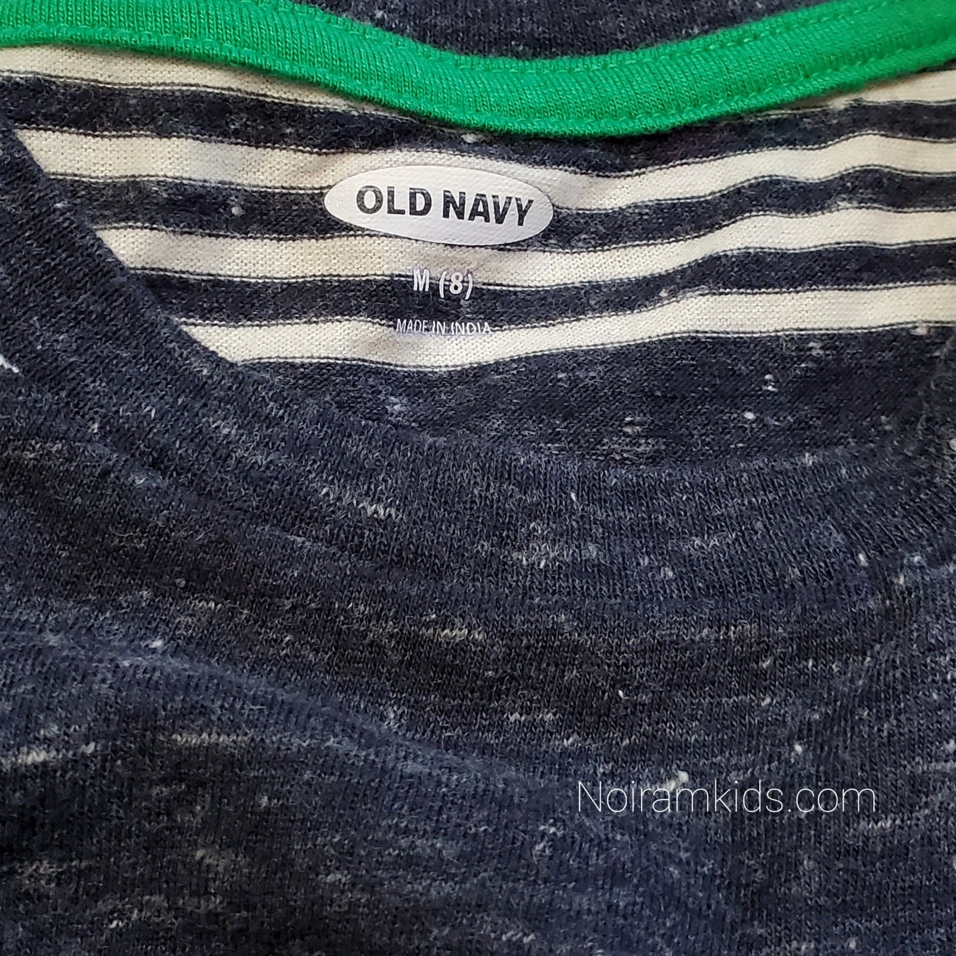 Old Navy Boys Blue Green Striped Shirt Used View 3