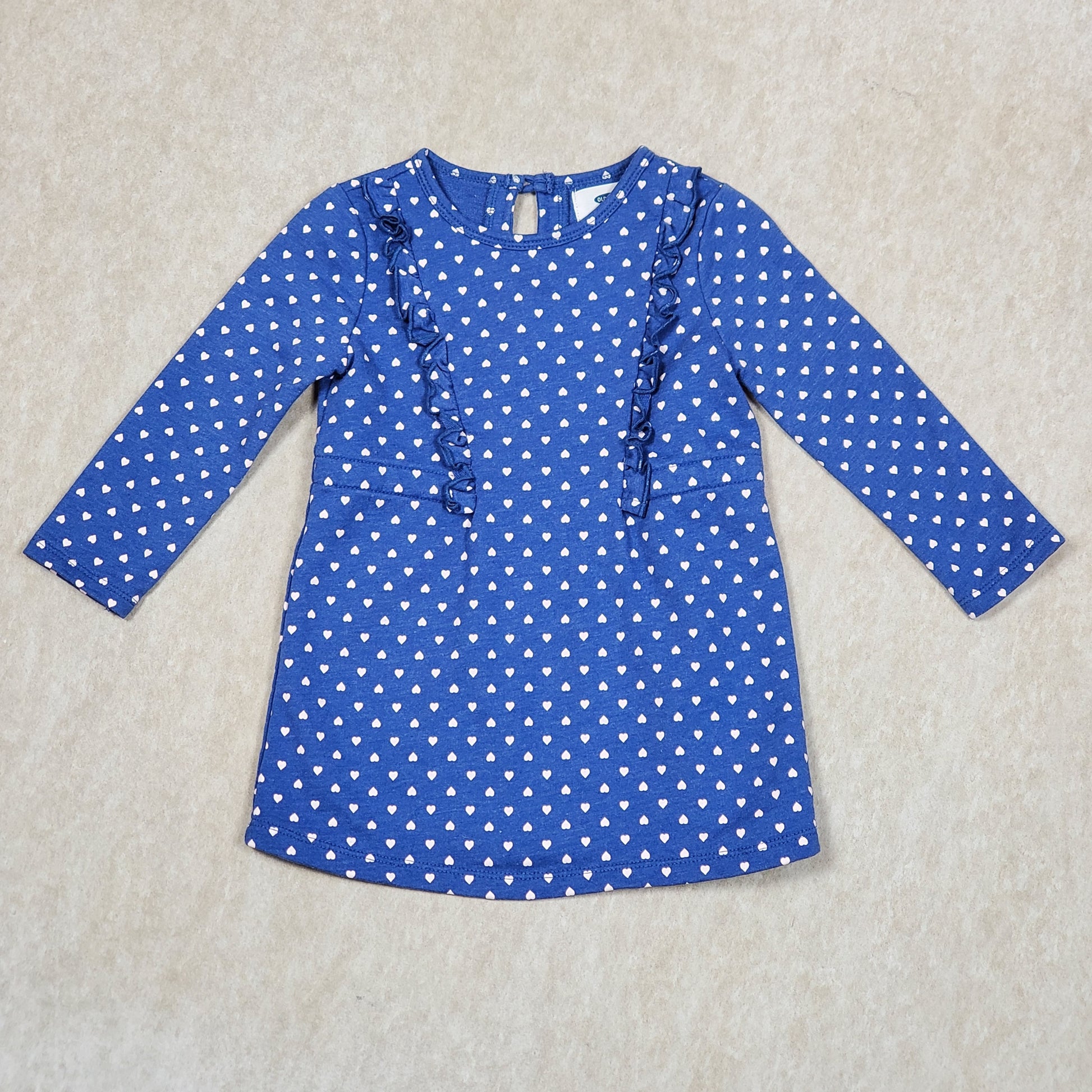 Old Navy Girls Blue Heart Sweater Dress 18M Used, front