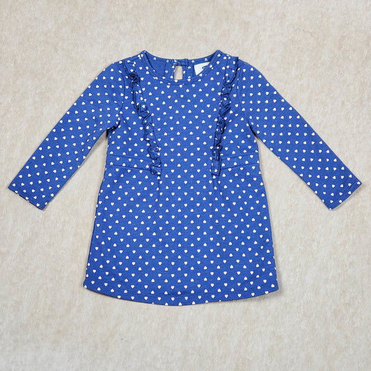 Old Navy Girls Blue Heart Sweater Dress 18M Used, front