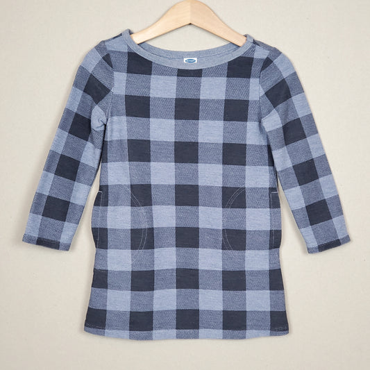 Old Navy Girls Blue Plaid Sweater Dress 2T Used View 1