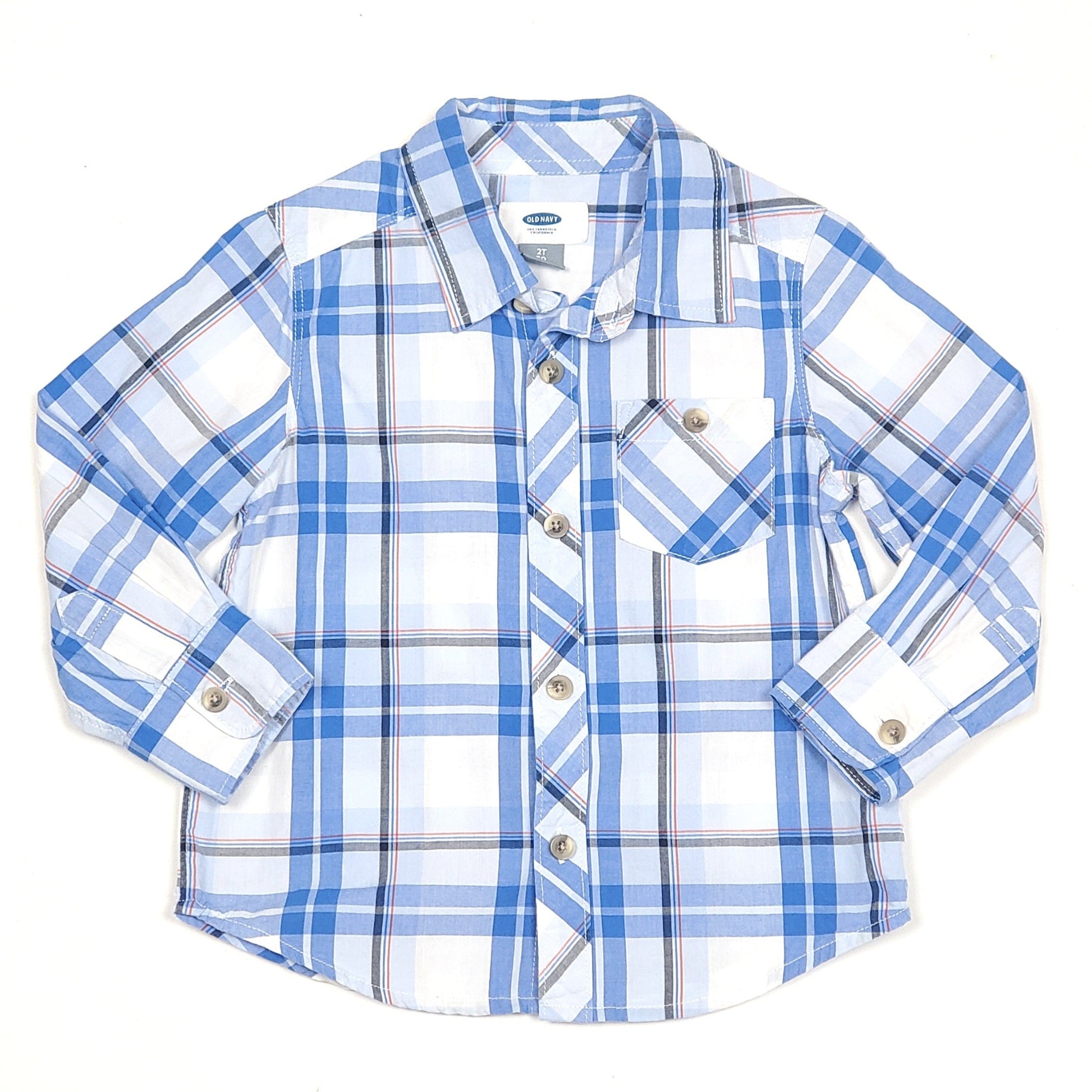 Old navy blue plaid shirt Clearance