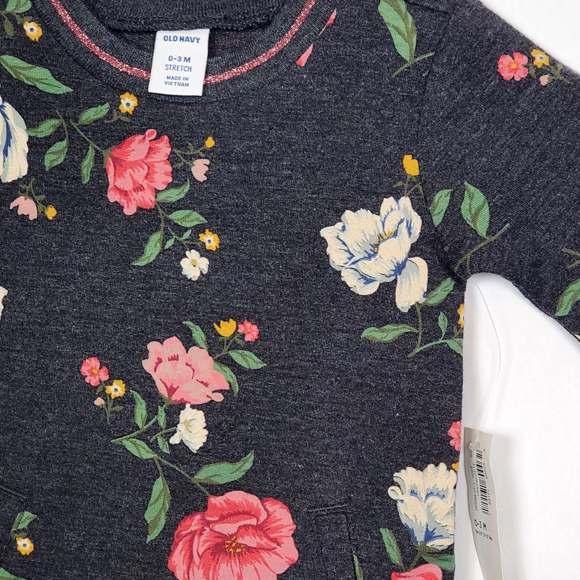 Old Navy Girls Floral Sweater Dress 0-3M NWT View 4