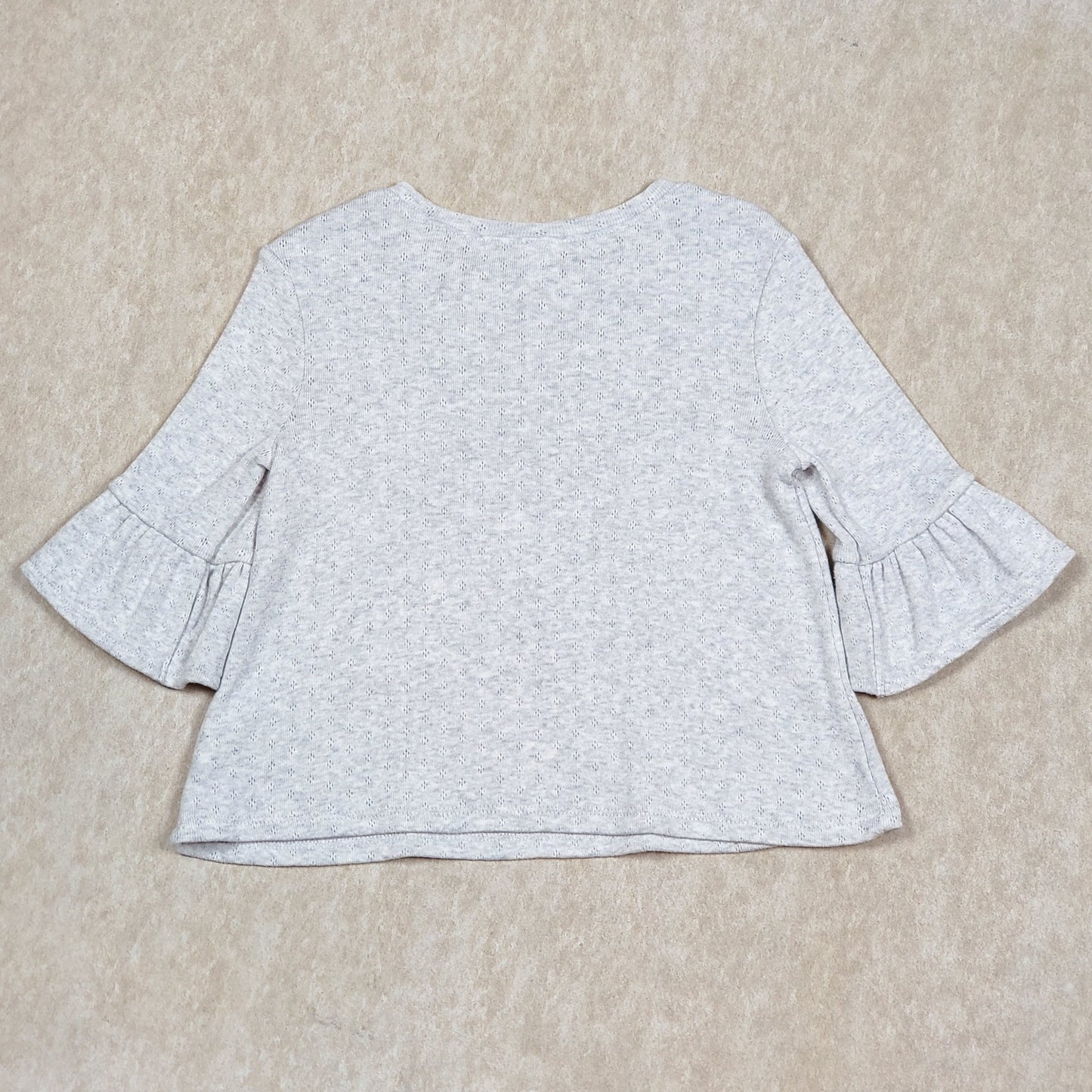 Old Navy Girls Grey Knit Bell Sleeve Top 3T Used View 2