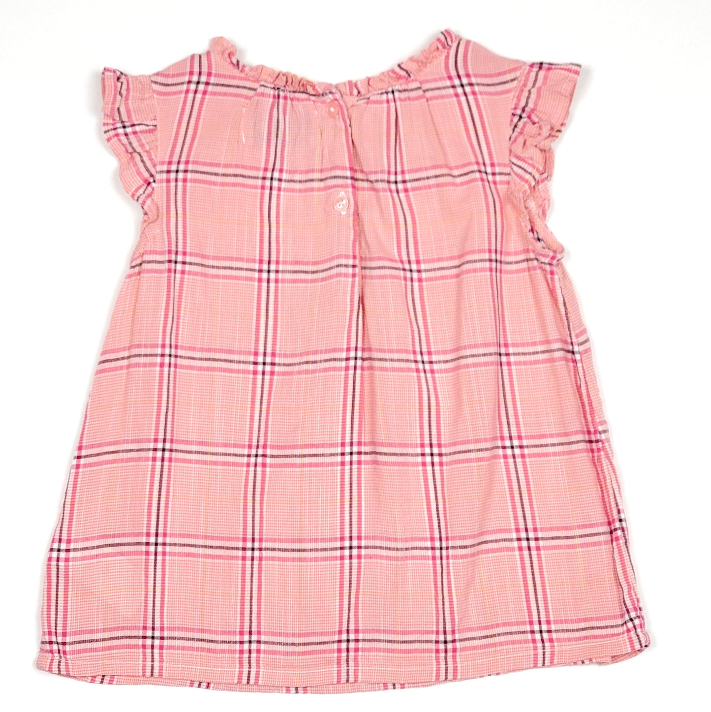 Old Navy Girls Pink Plaid Top 5T Used View 2
