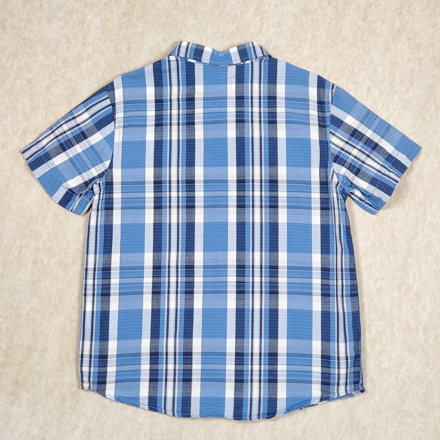 Old Navy Boys Plaid Button Down Shirt Blue Size 5 Used View 2