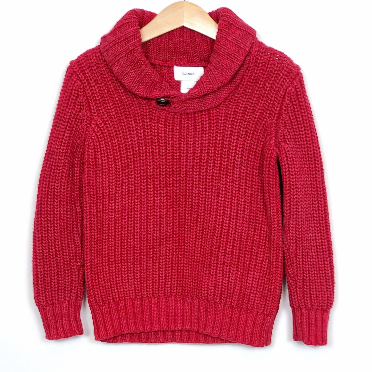 Old Navy Boys Red Shawl Collar Sweater 4T Used View 1
