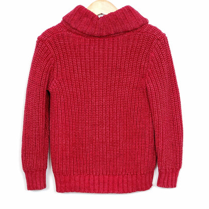 Old Navy Boys Red Shawl Collar Sweater 4T Used View 2