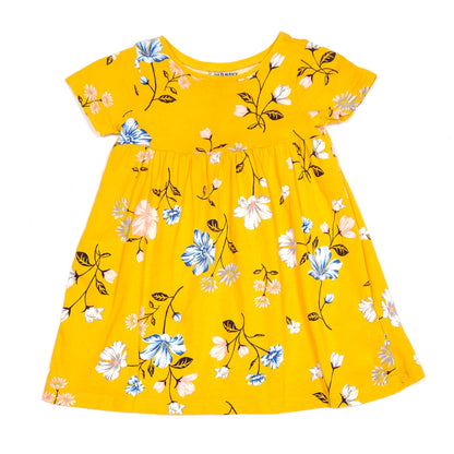 Old Navy Girls Yellow Floral Print Dress 12M Used View 1
