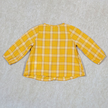 Old Navy Girls Yellow Plaid Top 12M Used View 2