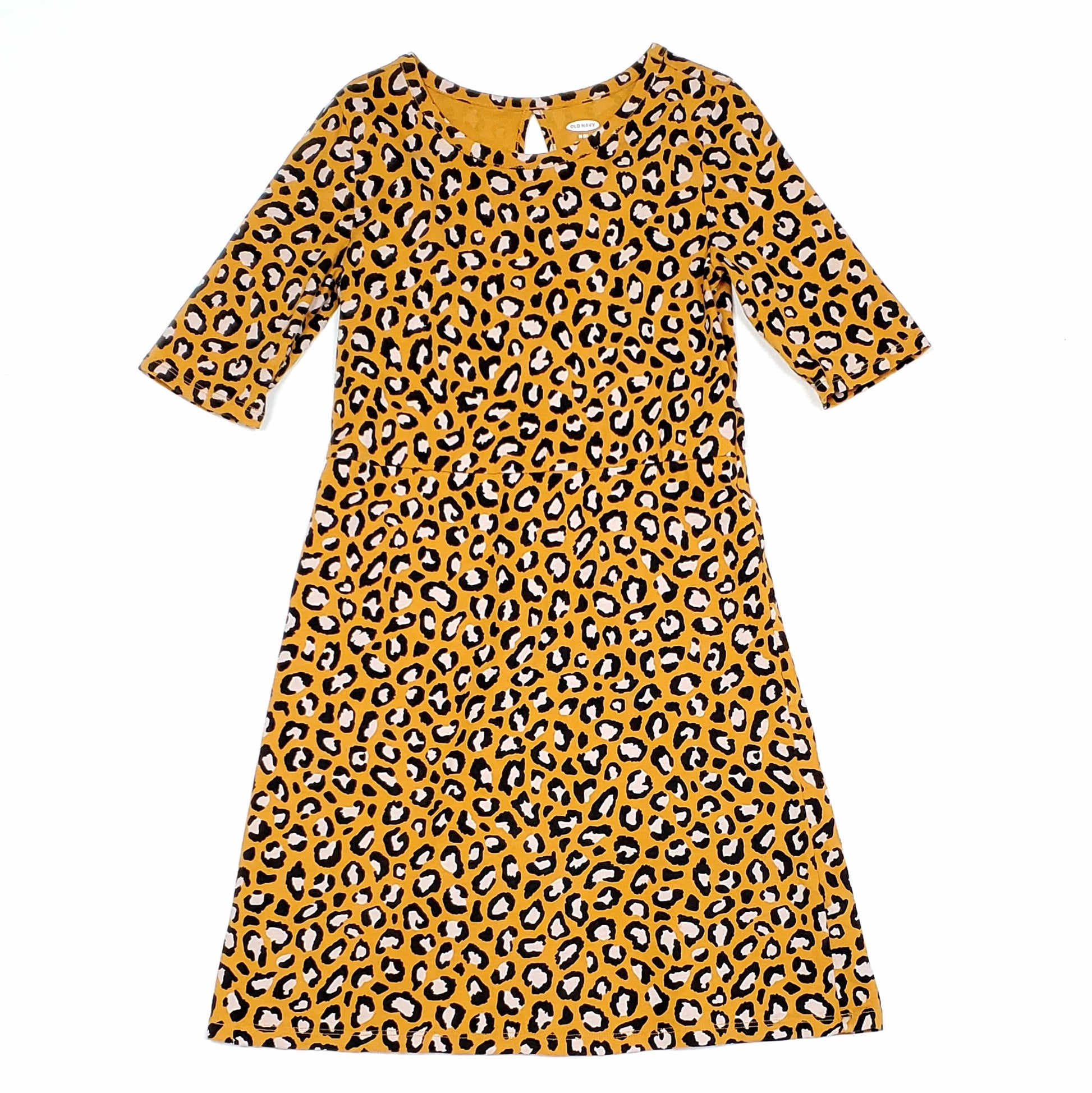 Old Navy Girls Orange Leopard Print Dress Size 8 Used View 1