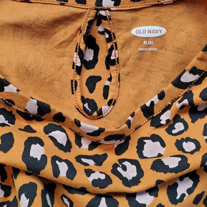 Old Navy Girls Orange Leopard Print Dress Size 8 Used View 3
