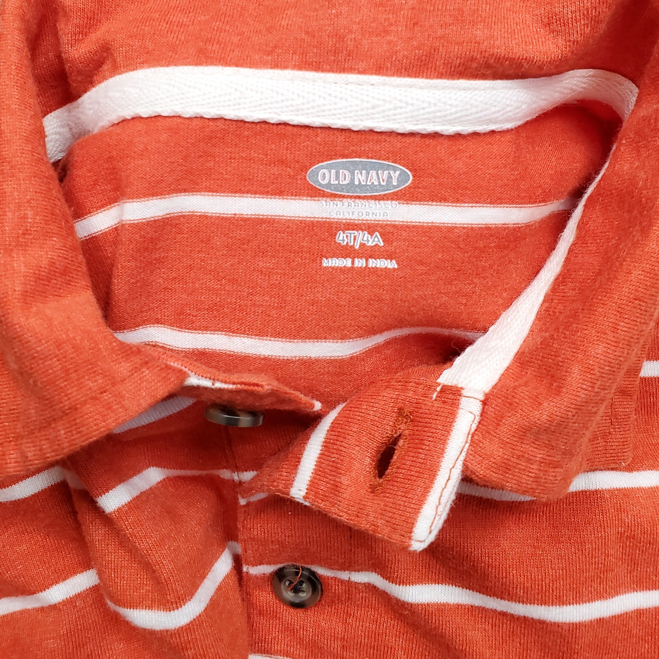 Orange and white hot sale striped polo shirt