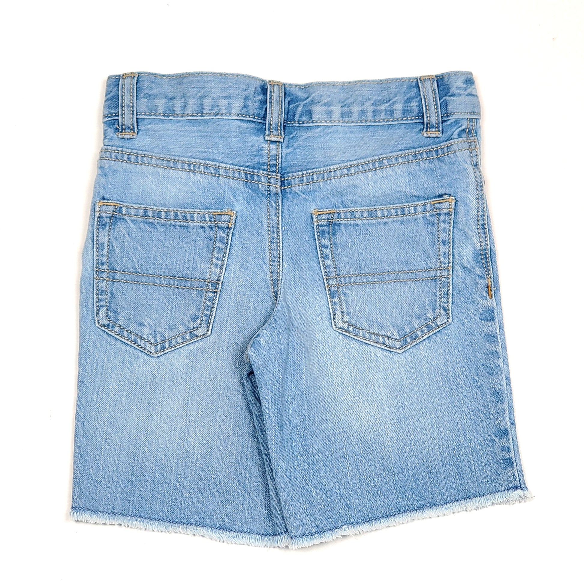 Oshkosh Boys Distressed Frayed Denim Shorts 4T Used View 2