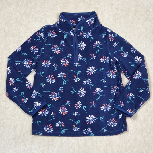 Oshkosh Girls Navy Floral Fleece Pullover Size 7 NWT Used View 1