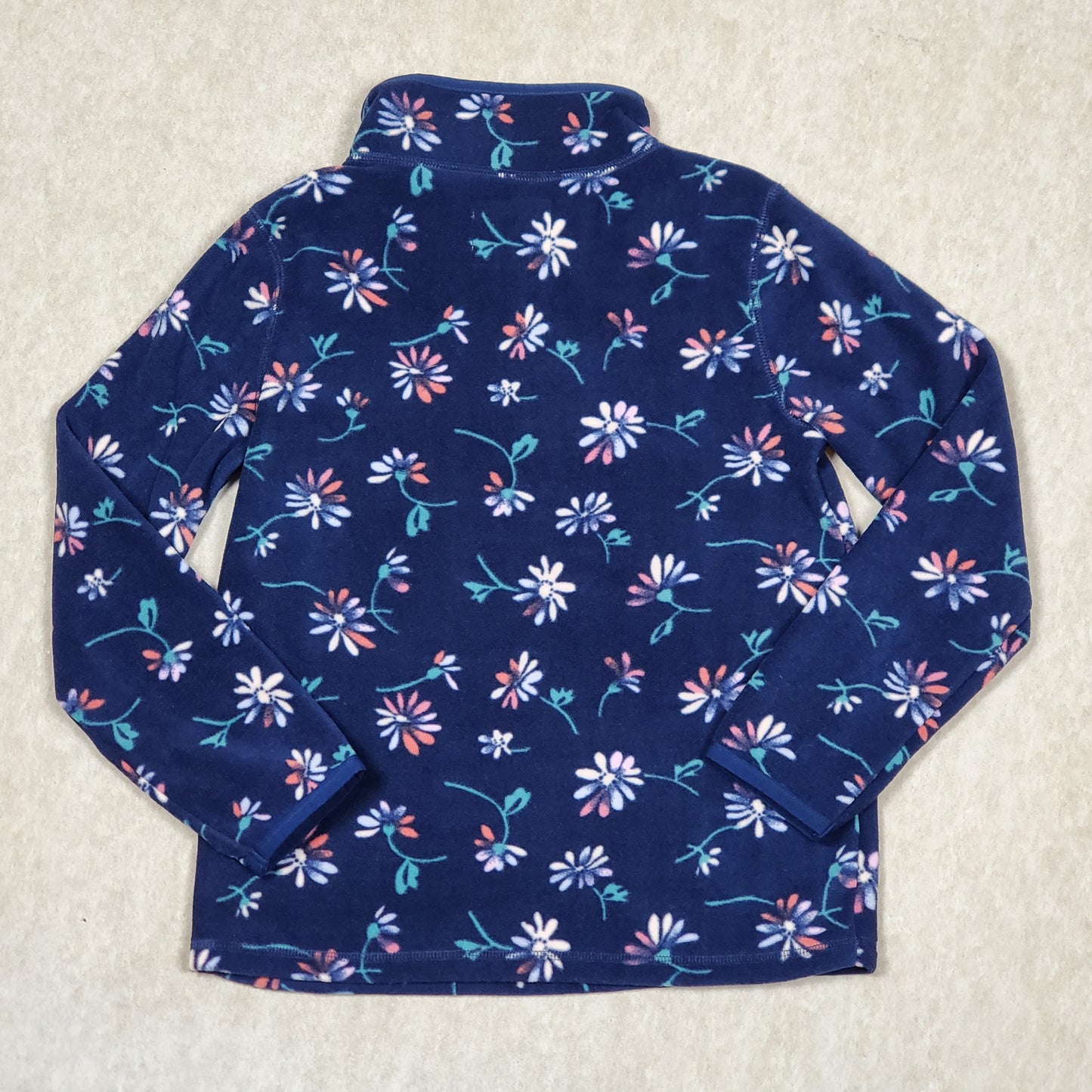 Oshkosh Girls Navy Floral Fleece Pullover Size 7 NWT Used View 2