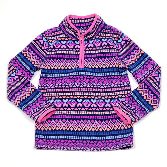 Oshkosh Girls Pink Purple Fleece Pullover Size 4 Used View 1