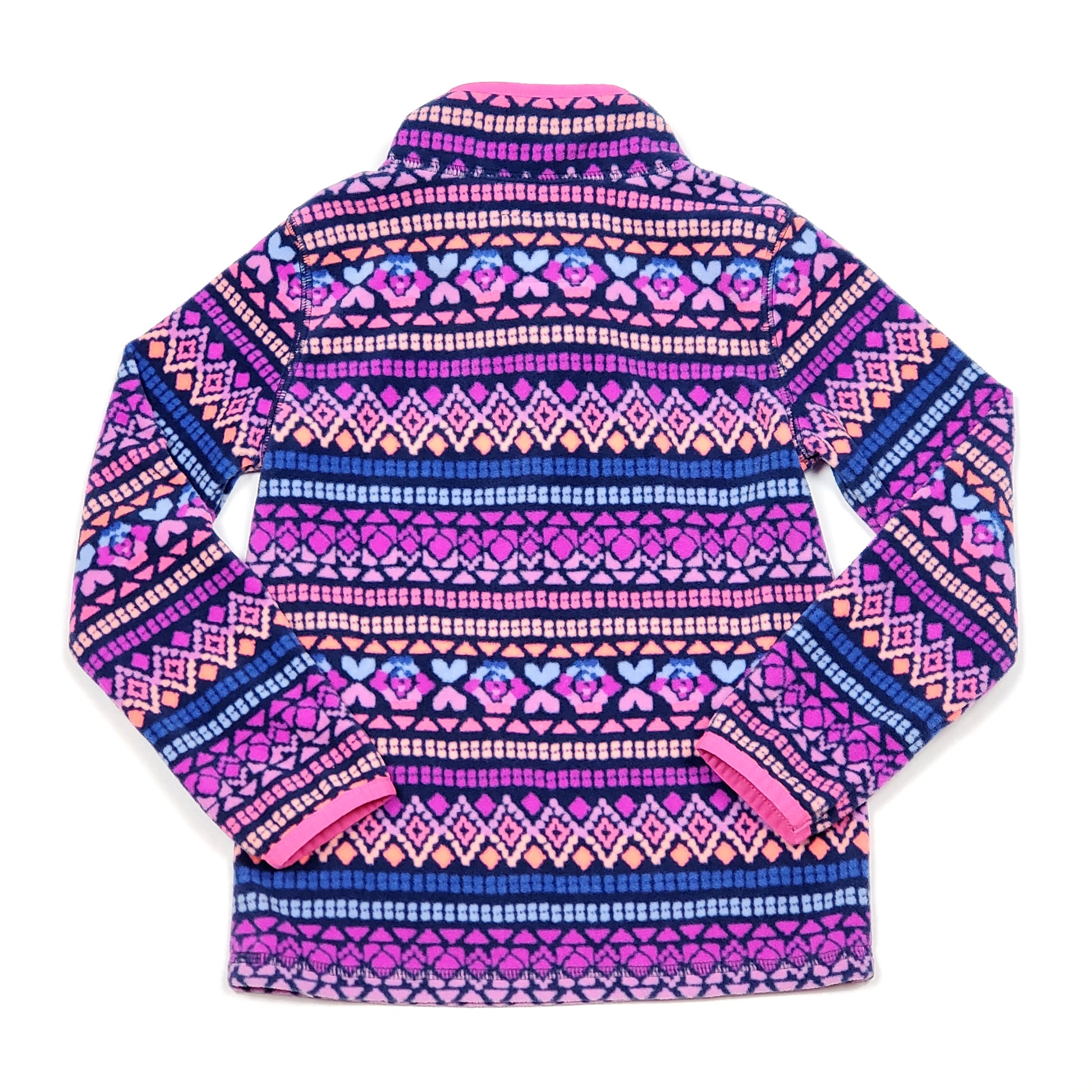 Oshkosh Girls Pink Purple Fleece Pullover Size 4 Used View 2